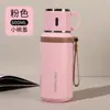 Taza Isotérmica de Gran Capacidad Altamente Atractiva con Tapa, Acero Inoxidable 316, Portátil para Uso en Exteriores, Adecuada para Hombres, Mujeres y Estudiantes, Diseño de Dibujos Animados, Tapa de Doble Propósito