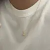Collar de Estrella Cepillada con Circonita Estilo Coreano de Plata Esterlina S925 para Mujer, Diseño de Nicho, Cadena de Clavícula Simple y de Alta Gama, Estilo Moderno
