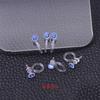 Venta al por mayor de fábrica de accesorios de joyería DIY con incrustaciones de circonita, clip para oreja transparente en forma de U, pendientes de plástico invisibles