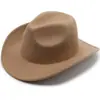 Sombrero fedora de lana, sombrero de vaquero, estilo étnico para hombres y mujeres, sombrero de sol de estilo europeo y americano para parejas para primavera y verano, sombrero de jazz