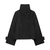 Fabricante de ropa de mujer transfronterizo al por mayor 2026 nuevo gabardina corta de moda casual suelta estilo europeo y americano con cuello alto