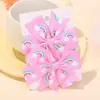 Set de Pinzas para el Cabello de Pelo de Pony Arcoíris Estampado Europeo y Americano Lazo de Cola de Pez Acanalado Pinza para Cabello de Bebé Accesorios para la Cabeza de Niños 3055