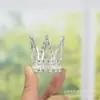 Adornos Decorativos para Hornear Pastel de Cumpleaños Infantil Corona Pequeña de Princesa Tocado Corona Pequeña de Dedo de Aleación de Diamante en Forma de Corazón