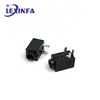 Enchufe de Auriculares de 2.5 mm Enchufe Horizontal de Tres Pines Conector Hembra de Audio Pj-210E Interfaz de Carga de Cabeza Corta con Cubierta Trasera de Metal