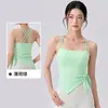Top de Yoga para Mujer con Tirantes Finos, Almohadillas en el Pecho, Dobladillo Irregular Anudado, Diseño de Espalda Cruzada, Top Deportivo para Fitness