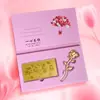 Día de la Diosa Rosa Dorada Tarjeta de Felicitación de Feliz Cumpleaños 520 Regalo Feliz Boda Año del Caballo 2026 Tarjeta de Felicitación de Billete de Oro
