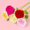 Productos Terminados Hechos a Mano Transfronterizo Simulación Nuevo Estilo Hilo de Algodón Ramo de Rosa Tailandesa Tejido de Lana Flor Ganchillo Ramo Venta al por Mayor