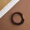 Pulsera de Palisandro Indio de Hoja Pequeña con Cuentas de Sándalo Combinada con Jade Hetian, Joyería Unisex, Pulsera de Pareja, Estilo Chino, Diseño Simple