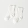 Calcetines de Bebé Infantil de Primavera y Otoño Españoles Color Sólido Doble Aguja Calcetines para Niños Raya Vertical Estilo Coreano Calcetines de Media Caña Antideslizantes