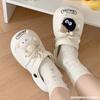 Hebilla para zapatos con forma de bola de carbón de peluche, divertida y bonita, para hacer tú mismo, con agujeros, accesorios con hebilla estéreo.