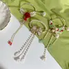 Grampo de Cabelo Cheongsam Antigo Parte de Trás da Cabeça Cabelo Grampo de Cabelo Acessórios de Cabelo Feminino Hanfu Franja de Pérola Grampo Pressionado na Parte de Trás Adorno de Cabeça