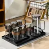 Juego de Vasos de Vidrio para el Hogar Taza de Bebida Hospitalidad Resistente a Altas Temperaturas Taza de Té Verde Antiescarchado Anillo de Madera Taza de Té China Lujo Accesible