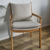 Silla Sofá de Roble Rojo Nórdico Sillón Balon Silla de Casa con Respaldo y Reposabrazos Silla de Comedor Silla de Café Madera Maciza