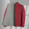 Chaqueta Reversible de Cuello Alto para Primavera y Otoño para Hombre, Chaqueta Casual de Negocios, Resistente a las Arrugas, Cortavientos, Abrigo Ejecutivo sin Planchar