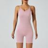Body de punto popular transfronterizo moldeador deportivo para fitness cintura alta efecto pompis de melocotón con tirantes body de yoga para mujer