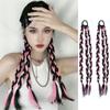 Peluca femenina coleta alta dulce chica cool reflejos naturales trenza larga retorcida peluca de red roja trenza boxeadora venta al por mayor de fábrica
