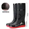 Botas de Chuva Longas Masculinas Plus Size Antiderrapantes Impermeáveis Espessadas Quentes Resistentes ao Desgaste Botas de Chuva Botas de Pesca Calçados Aquáticos Botas de Chuva