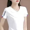 Camiseta de manga corta con excedente de comercio exterior transfronterizo para madres de mediana edad, top de verano para mujer, holgado y adelgazante