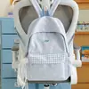 Mochila de estilo coreano ins artística de cuadros frescos para niñas, estilo universitario de alta estética, adecuada para estudiantes de secundaria y preparatoria para clases y viajes