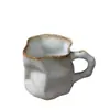 Caneca Artesanal Retrô Cerâmica Queimada em Forno Xícara de Café Criativa Japonesa Personalizada Xícara com Formato Estranho