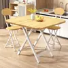 Mesa de comedor plegable para uso doméstico, juego de mesa y sillas de comedor para apartamentos pequeños, mesa para puesto exterior, mesa simple para viviendas de alquiler