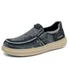 Zapatos de Hombre de un Solo Paso para Primavera y Otoño Zapatos de Tela Lavados Antiguos Estilo Retro de Pekín Transpirables Suela Suave Zapatos Casuales para Hombre Perezoso Antideslizantes Ligeros Cómodos