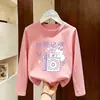 Camiseta de Algodón Puro para Niñas de Primavera y Otoño, Elegante Camiseta Básica de Manga Larga para Niños Mayores, Colección Primavera y Otoño 2026