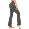 Pantalones de Mujer Tallas Grandes Xiyin 1XL-5XL Cintura Alta de Seda de Leche Pantalones de Yoga con Bolsillos Alta Elasticidad Casual Acampanados