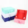 Caja Plegable de una Pieza con Lazo Disponible, Caja de Regalo de Empaque Portátil con Tapa abatible y Cierre magnético, Caja Vacía para Regalo de Cumpleaños, Caja de Papel