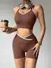 Conjunto de Ropa de Yoga de Secado Rápido para Deportes al Aire Libre para Mujer, Shorts de Ciclismo para Yoga, Ropa de Fitness, Chaleco Deportivo Superior, Ropa Deportiva