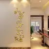 Colagem Transfronteiriça Flor Rosa Espelho Adesivos de Parede Acrílico Autoadesivos para Sala de Estar, Quarto, Fundo de TV e Decoração de Entrada
