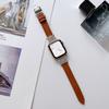 Estampa de Palma Conexão de Metal em Forma de D Tira de Couro Adequado para Apple Séries 9, 10, 11, Huawei Fit4, Pulseira Xiaomi