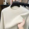 Suéter masculino de lã para o inverno, gola alta, forrado com fleece, de alta qualidade, espesso e quente, adequado para homens jovens e de meia-idade, atacado