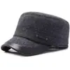 Gorros de invierno para hombres de mediana edad y ancianos, sombrero de cuero forrado de felpa cálido para papá, gorra de béisbol engrosada a prueba de frío para abuelo
