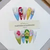 Nai Zi Unhas Usáveis Puramente Feitas à Mão Novo Modelo Outono/Inverno B333 Totalmente Pintadas à Mão Esculpidas Estilo Francês Elegante Adesivos de Unha para Comércio Exterior
