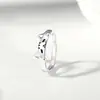 Anillos de pareja originales de gato y cachorro, plata pura, diseño de nicho, anillos de dibujos animados minimalistas con graffiti, regalo de San Valentín