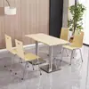 Juego de mesa y sillas para comida rápida, bar de snacks, tienda de fideos, cafetería escolar para estudiantes, comedor de empresa, comedor de fábrica, mesa y sillas de comedor de acero inoxidable
