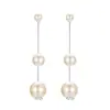 Brincos de Três Pérolas Estilo Chanel, Modernos e Únicos, Pingentes de Orelha com Franjas Longas, Brincos de Designer da Moda