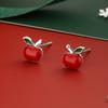 Pendientes de plata de ley S925 con diseño de alce, copo de nieve, astas pequeñas, elegantes y frescos, para mujer.