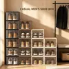 Caja de zapatos transparente personalizada, caja de almacenamiento de plástico para el hogar, zapatero grande de pie, zapatero, solución de almacenamiento de zapatos, venta al por mayor