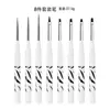 Novo conjunto de ferramentas de arte de unhas 8 Pack Color Painting Gradient Phototherapy Brush Flower Pull Line Flat Head Carved Pen Pen