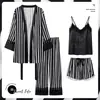 Pijama Delgado Estilo Ins Transfronterizo de Comercio Exterior para Mujer, Conjunto de Siete Piezas para Primavera y Otoño, Ropa de Casa con Patrón de Grulla, Pijama Delgado para Todas las Estaciones