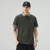 Camisa Polo de Verano con Cuello de Solapa y Bloques de Color 2026, Moderna y Versátil, Camiseta de Manga Corta para Hombre Bordada Simple de Moda