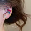 Pinza para Oreja Cuadrada de Circonita Electrochapada en Oro Real de 18K, Simple y de Moda, Pinza para Hélice Auricular sin Perforación, Pendientes de Lujo Ligero y de Gama Alta para Mujer