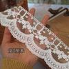 Exportar Flores Exquisitas de Borda Ondulada, Renda Bordada com Fio de Algodão de Malha de Maçã para Acessórios de Roupas e Headwear DIY