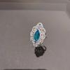 Brillante Collar de Aguamarina, Collar de Aguamarina Zirconia con Forma de Marquise Multifacética Chapado en Oro de 18K, Anillo