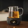 Estufa para calentar té, Estufa de fuego pequeño, Calentamiento con vela, Calentador de base de cerámica, Tetera de flor de fruta, Uso en hotel y restaurante