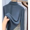 Camiseta de Terciopelo Alemán de Nuevo Estilo Otoño e Invierno de Corte Slim Cálida de Color Puro para Mujer Camiseta de Fondo de Cuello Alto Medio Top para Mujer Isn Trbottomy