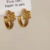 Pendientes de diseño nicho europeo y americano, irregulares, con circonita, cepillados, geométricos, cepillados, chapados en oro real, pendientes con sentido de diseño nicho