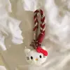 Lindo y Suave Colgante Llavero de Peluche Gato Kt Estilo Ins Correa para Teléfono DIY Cadena para Mochila Muñeco
